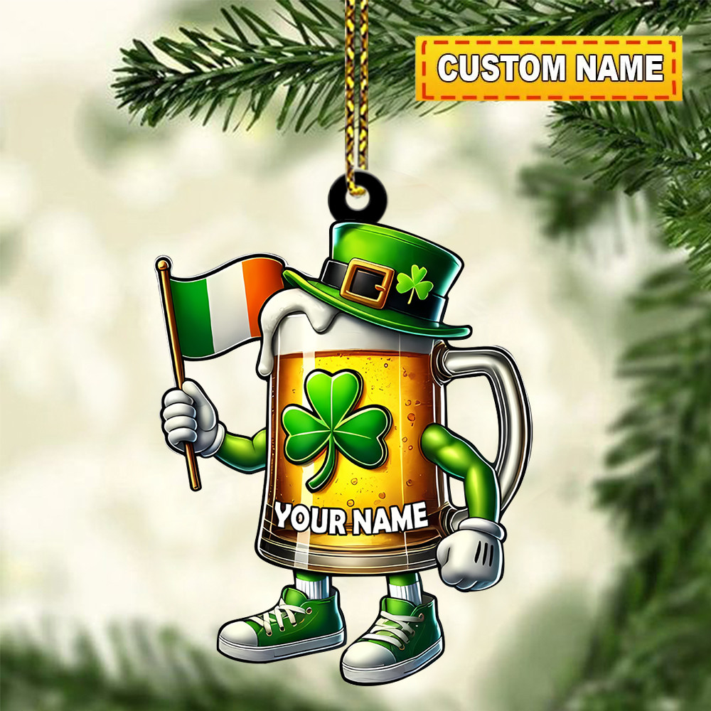 Personalized St Patrick's Day Beer Ornament Shaped Beer Lovers Gifts For Irish