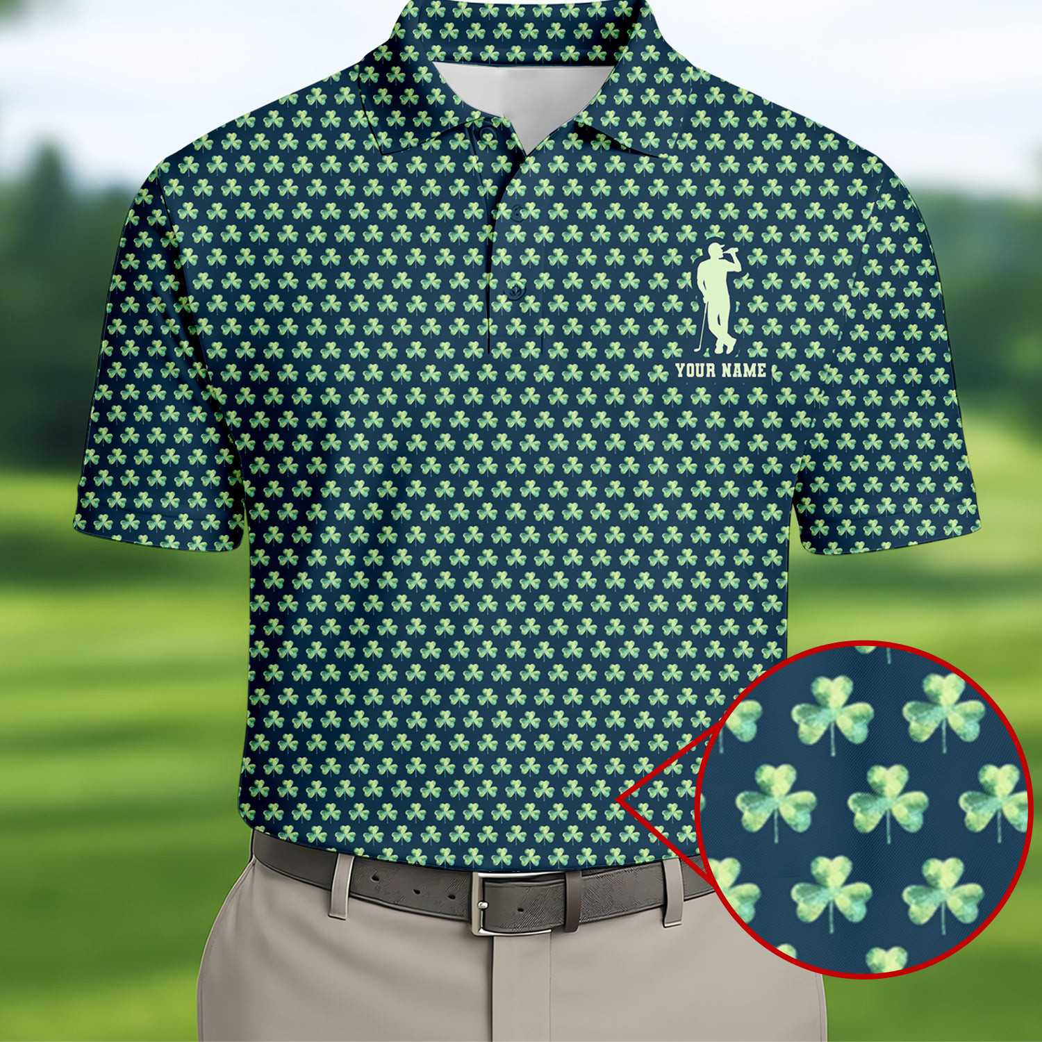 Personalized St Patrick's Day Shamrock Golf And Beer Polo Shirt Best Golf Shirt Good Present For Dad
