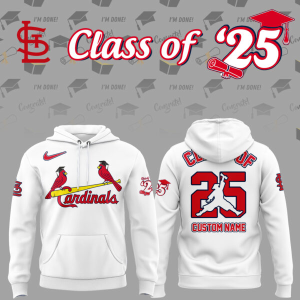 Personalized St. Louis Cardinals Class of 2025 Hoodie Gifts For Baseball Players