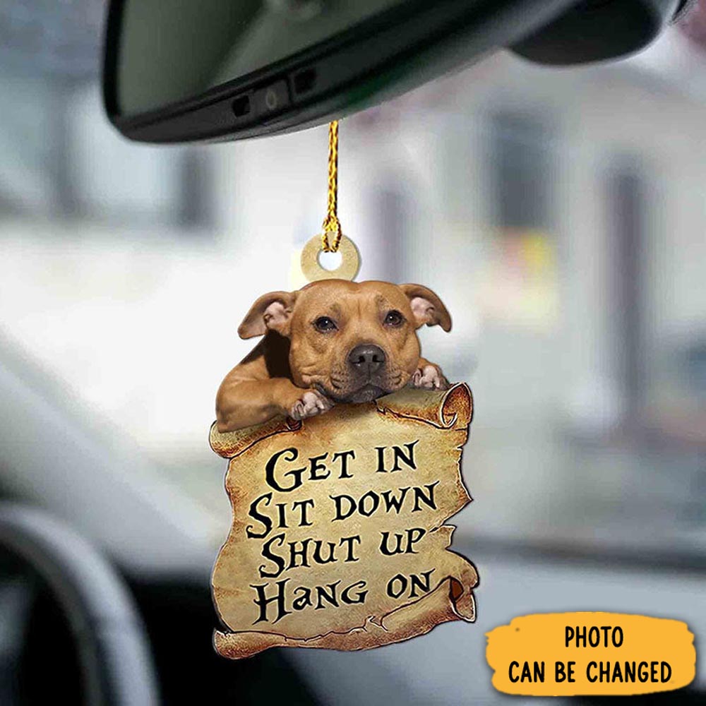 Personalized Staffordshire Bull Terrier Get In Ornament Memorable Anniversary Ornament Keepsake