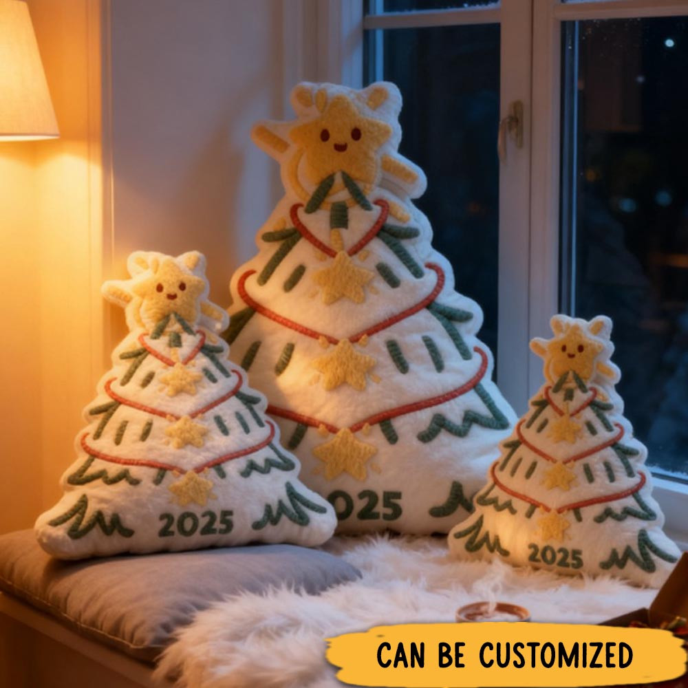 Personalized Star Christmas Tree Shaped Pillow Perfect Christmas Gift Graphic 3D Print