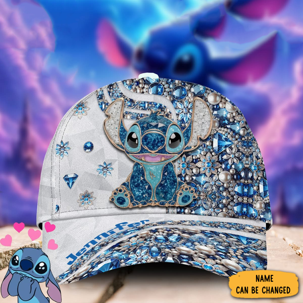 Personalized Stitch Ohana Hat 3D Print Cute Disney Stitch Merchandise Gifts For Her