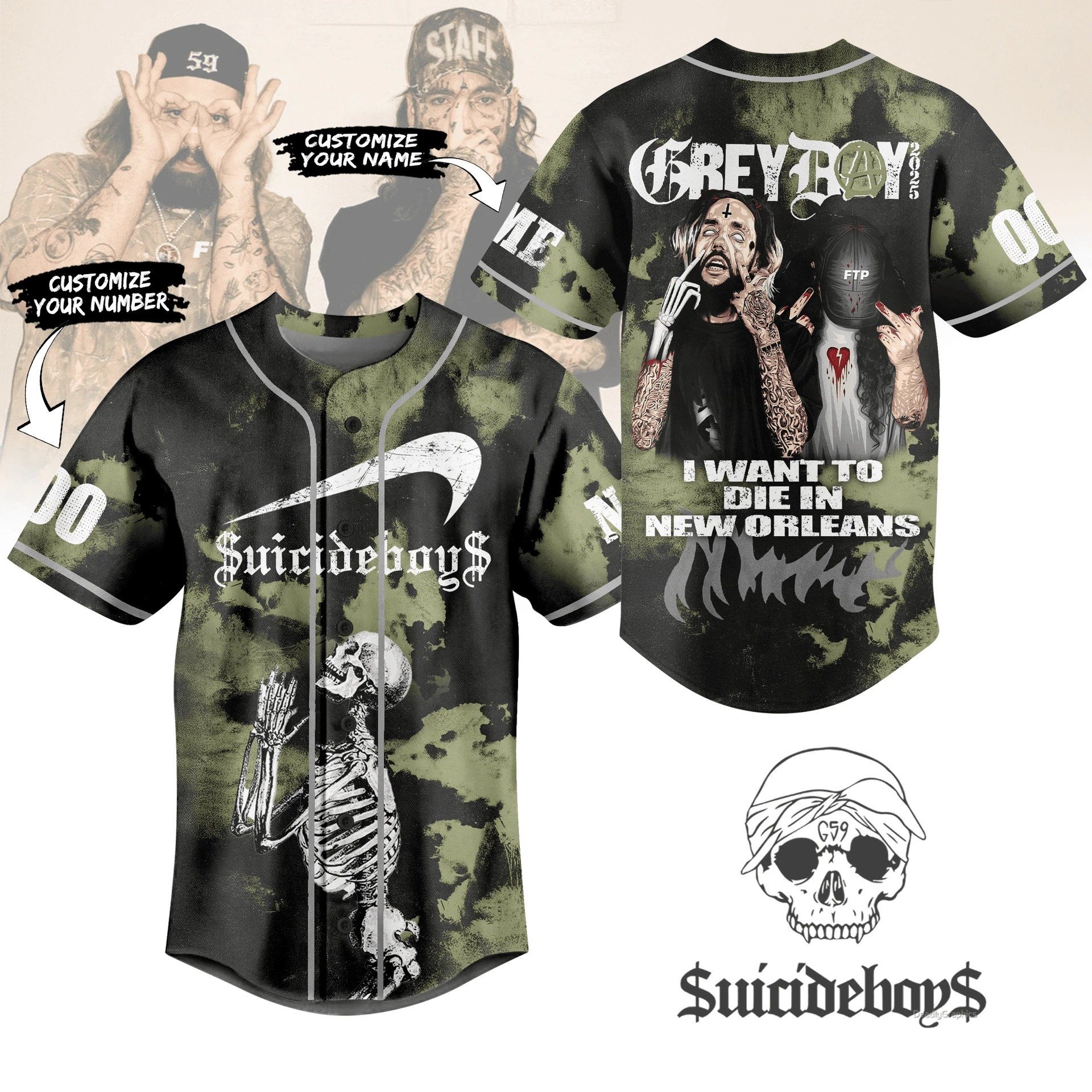 Personalized Suicideboys Grey Boy Limited Edition Baseball Jersey Unique Gifts For Music Lovers