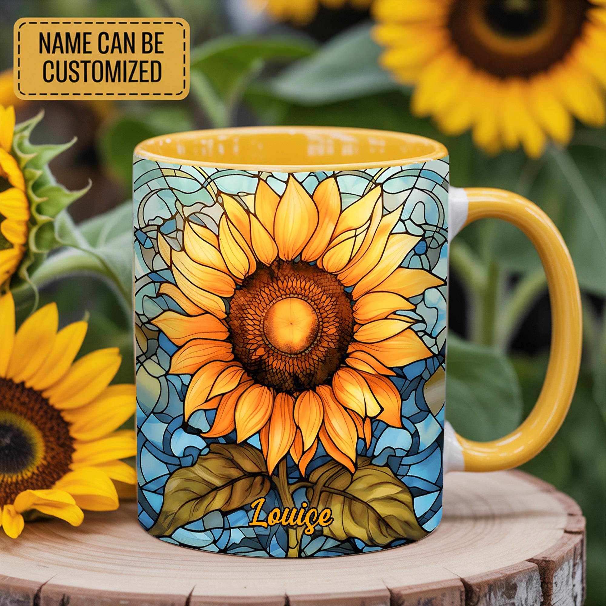 Personalized Sunflower Mug Flower Design Morning Coffee Mug Unique Gifts For Girlfriend