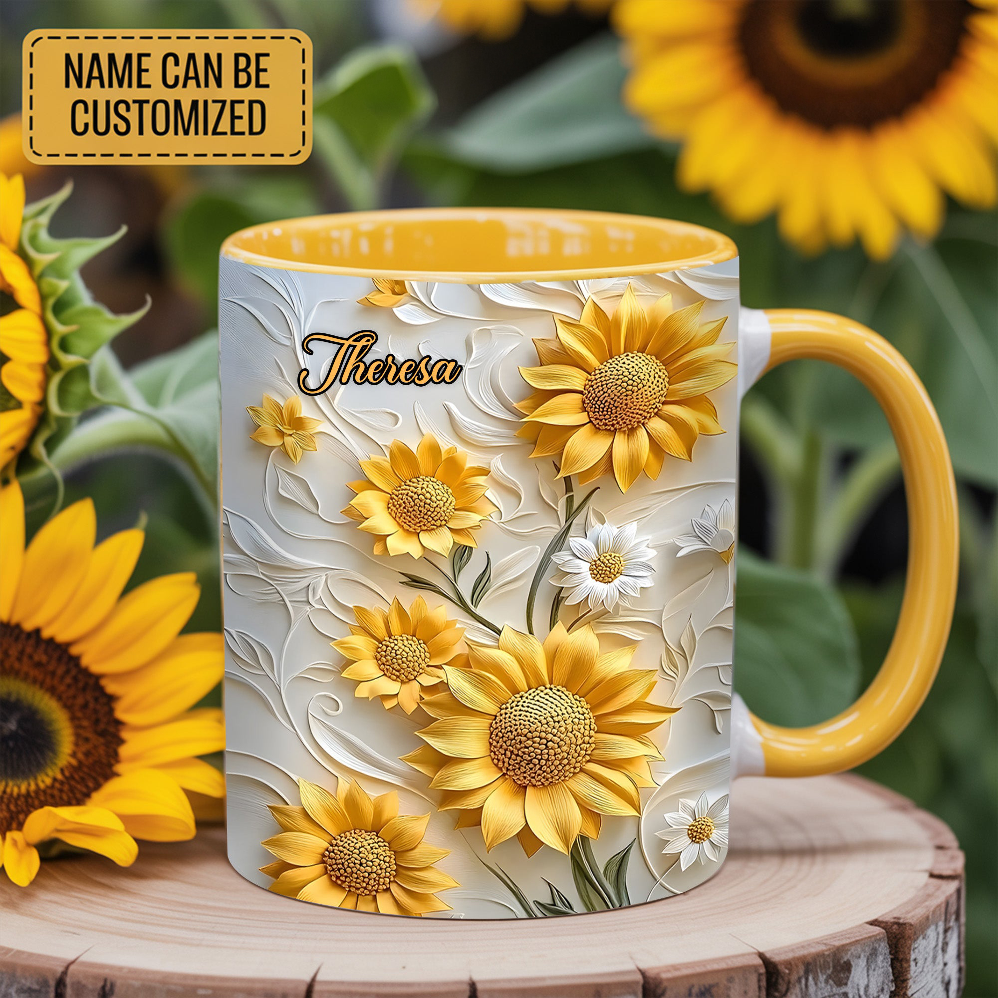 Personalized Sunflowers Flower Mug Flower Coffee Mug Christmas Gifts For Mother
