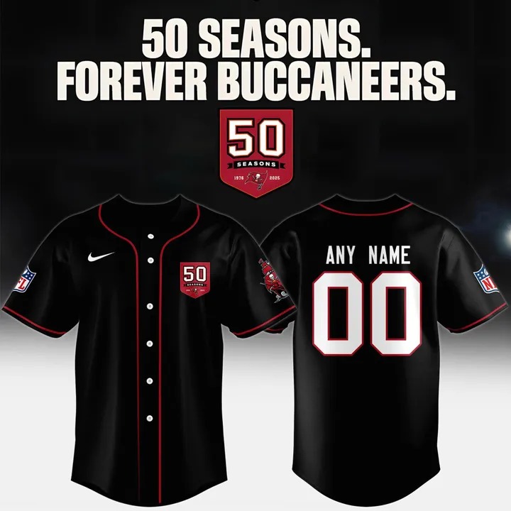 Personalized Tampa Bay Buccaneers Celebrate The Legacy Of 50 Seasons Baseball Jersey 2025 Best Gifts For Fans