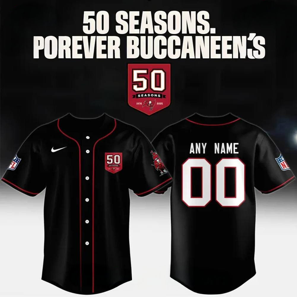 Personalized Tampa Bay Buccaneers Celebrate The Legacy Of 50 Seasons Special Baseball Jersey Best Gifts For Fans