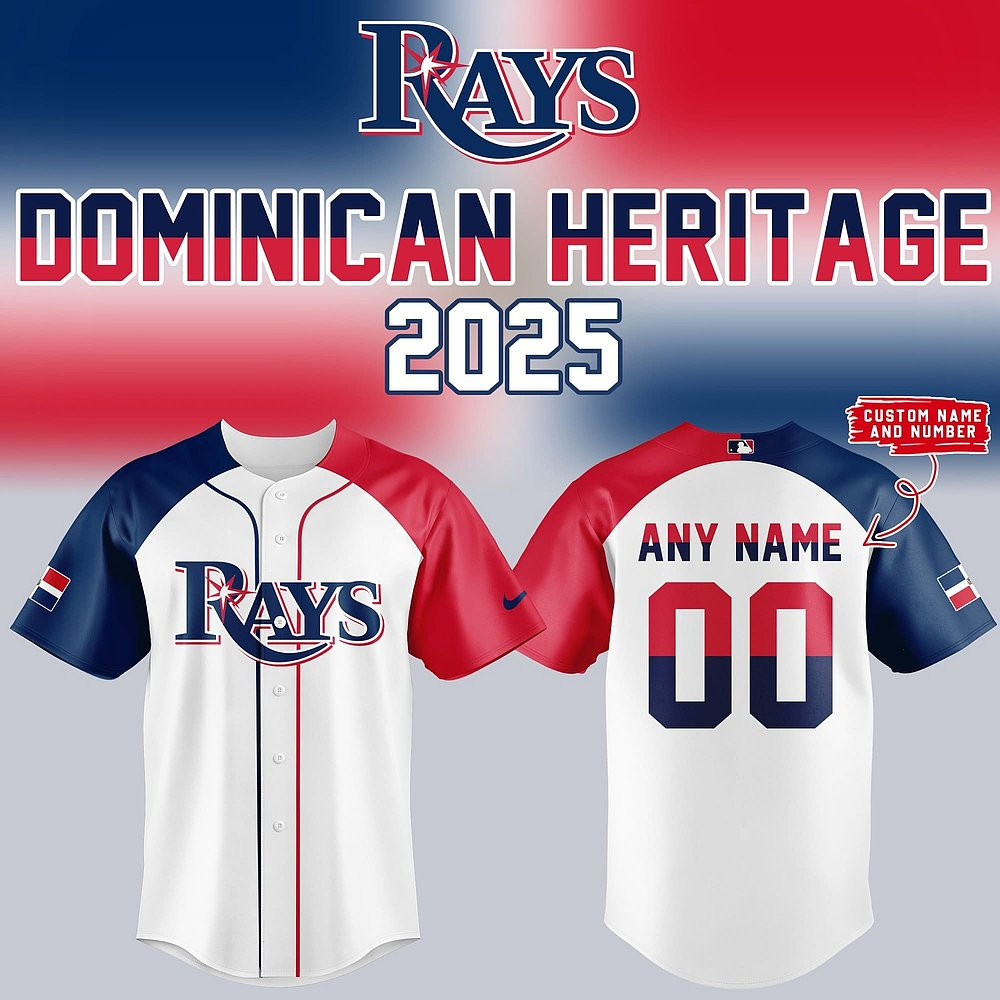 Personalized Tampa Bay Rays x Dominican Heritage 2025 Baseball Jersey Best Gift For Baseball Fans