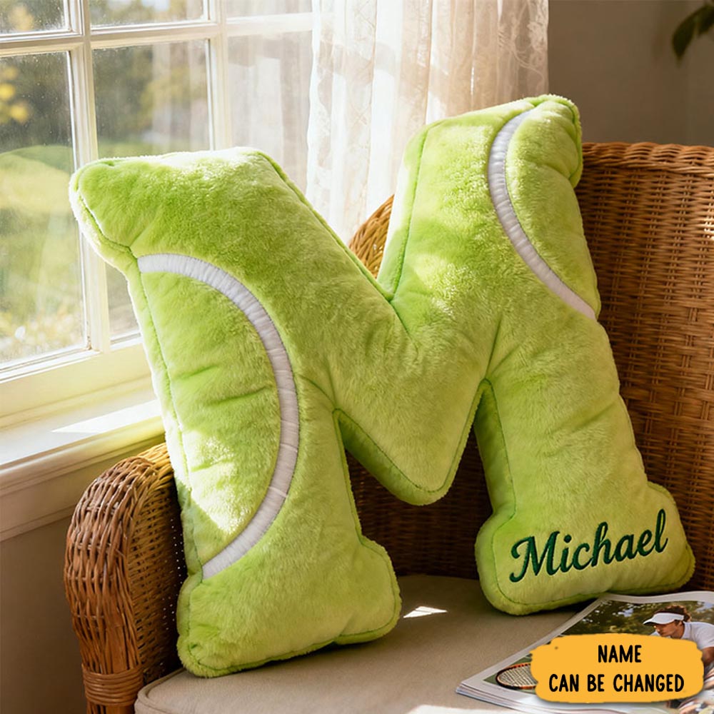 Personalized Tennis Letter Pillow Sport Themed Indoor Decor Tennis Lovers Gifts