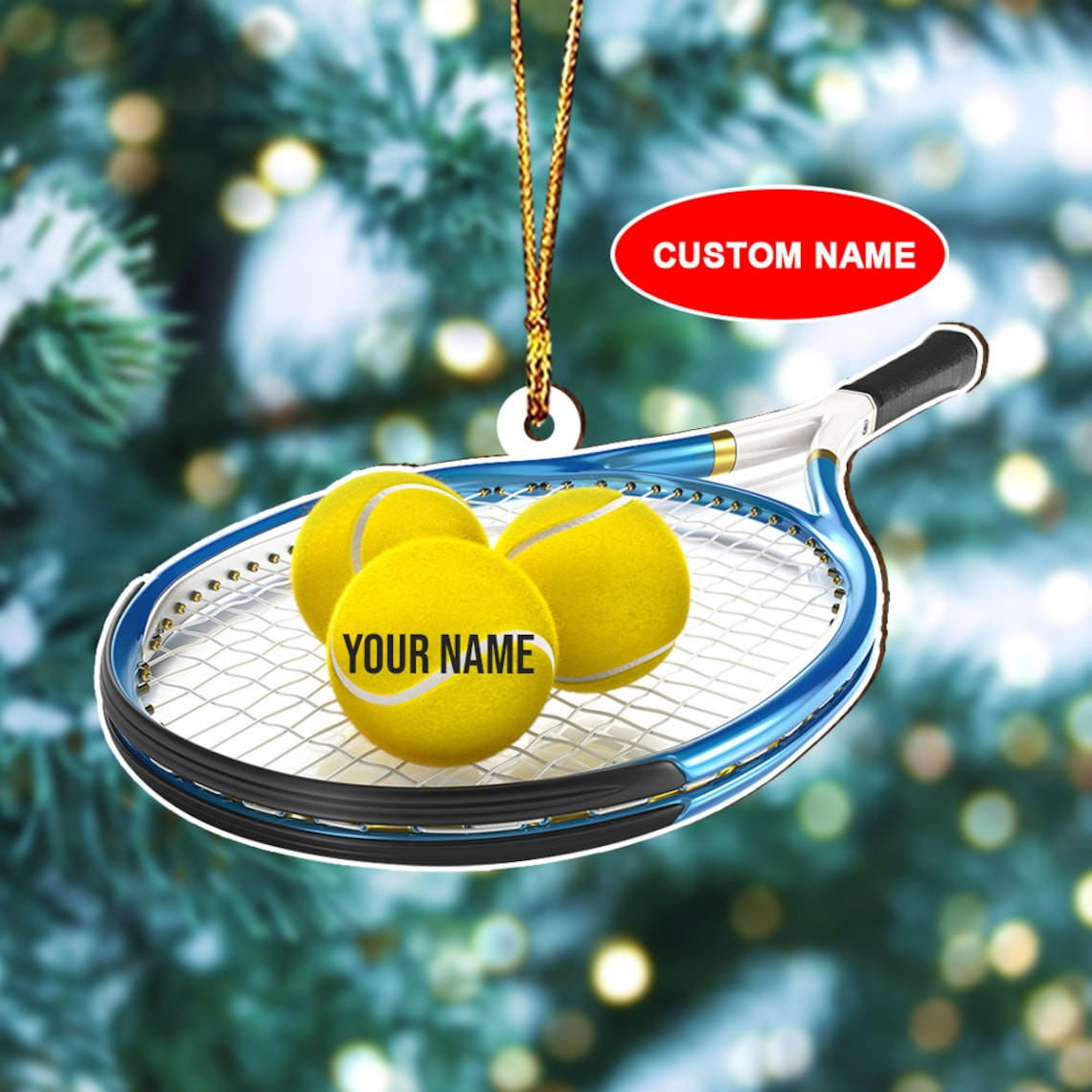 Personalized Tennis Ornament Tennis Christmas Ornament Tennis Car Ornament Tennis Player Ornament Gift Tennis Xmas Ornament