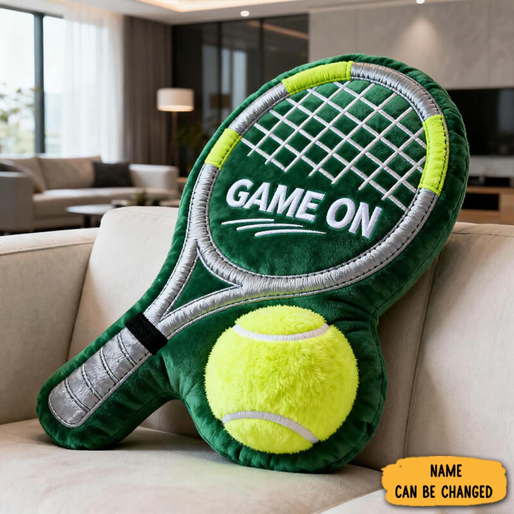 Personalized Tennis Racket Pillow Sport Themed Home Decor Gifts For Tennis Players