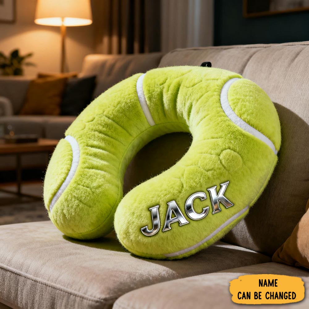 Personalized Tennis U Shaped Pillow Sport Themed Indoor Decor Gifts For Tennis Players