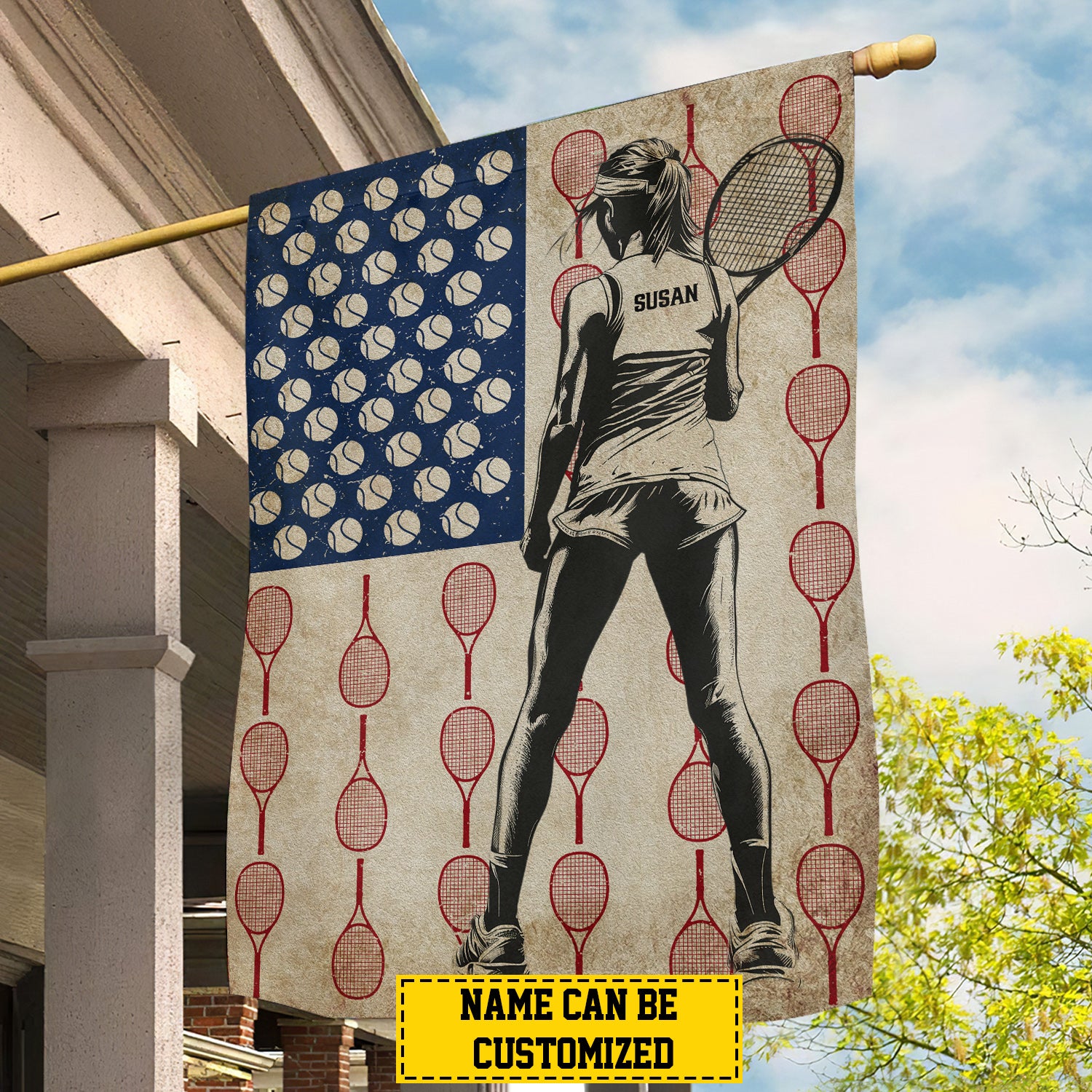 Personalized Tennis Women Flag Independence Day Usa Yard Flag Gift For Tennis Lovers