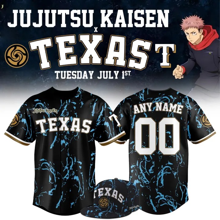 Personalized Texas Rangers Merch Texas Ranger 2025 Jujutsu Kaisen Night Jersey Best Baseball Father'S Day Gifts