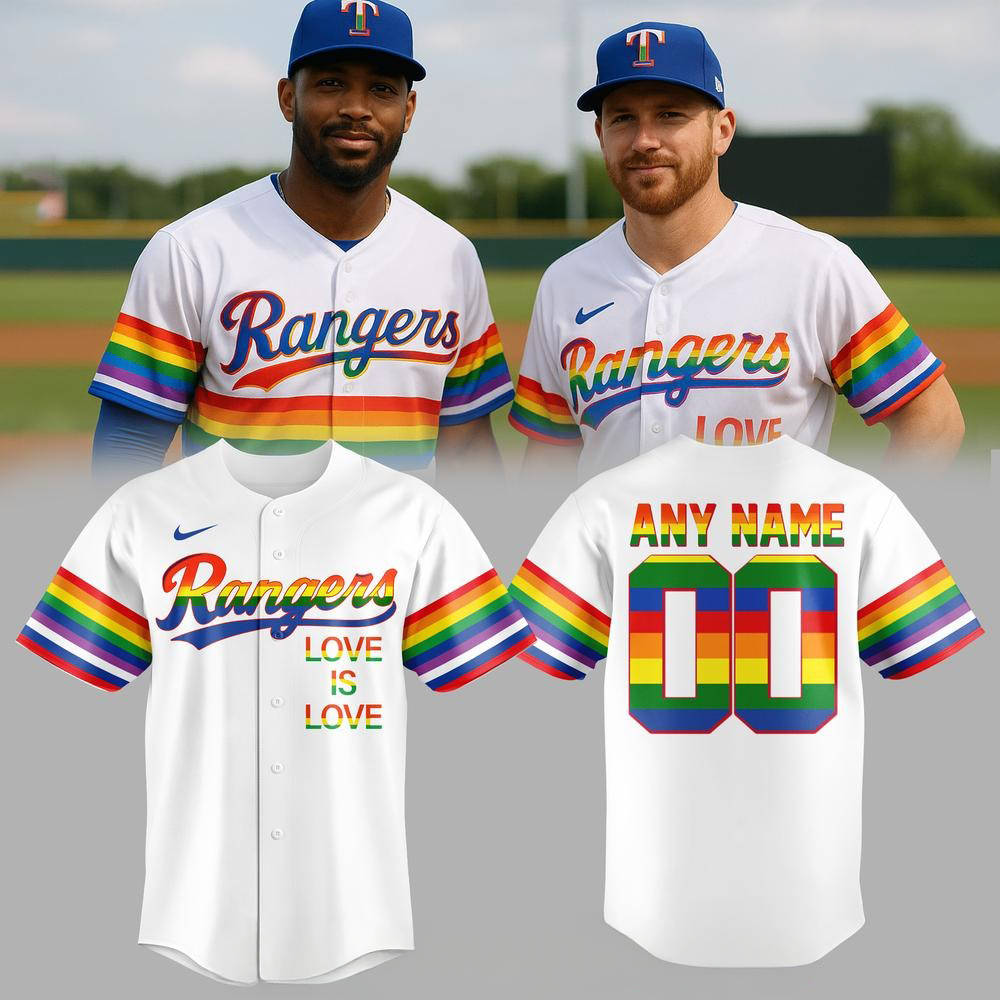 Personalized Texas Rangers Pride Month Night 2025 Baseball Jersey Baseball Team Gift Ideas