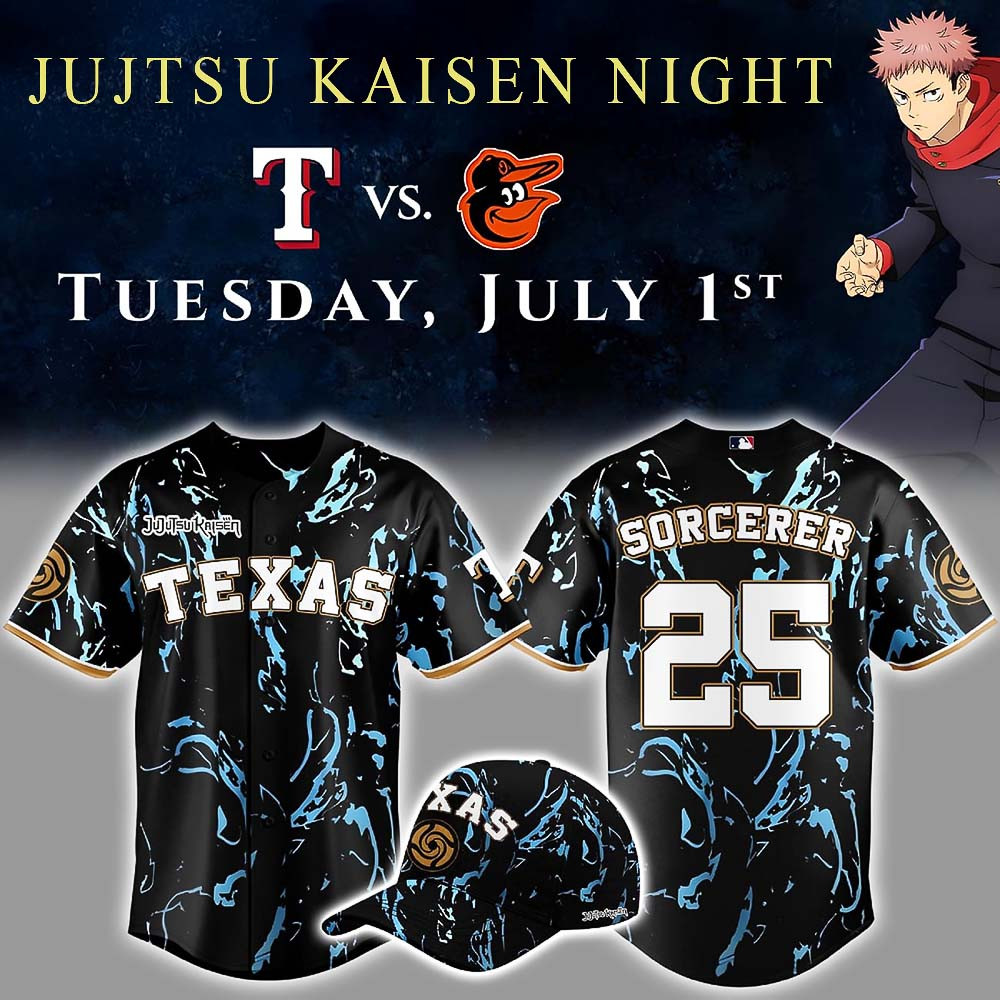 Personalized Texas Rangers x Jujutsu Kaisen Night 2025 Jersey Best Gift For Fans