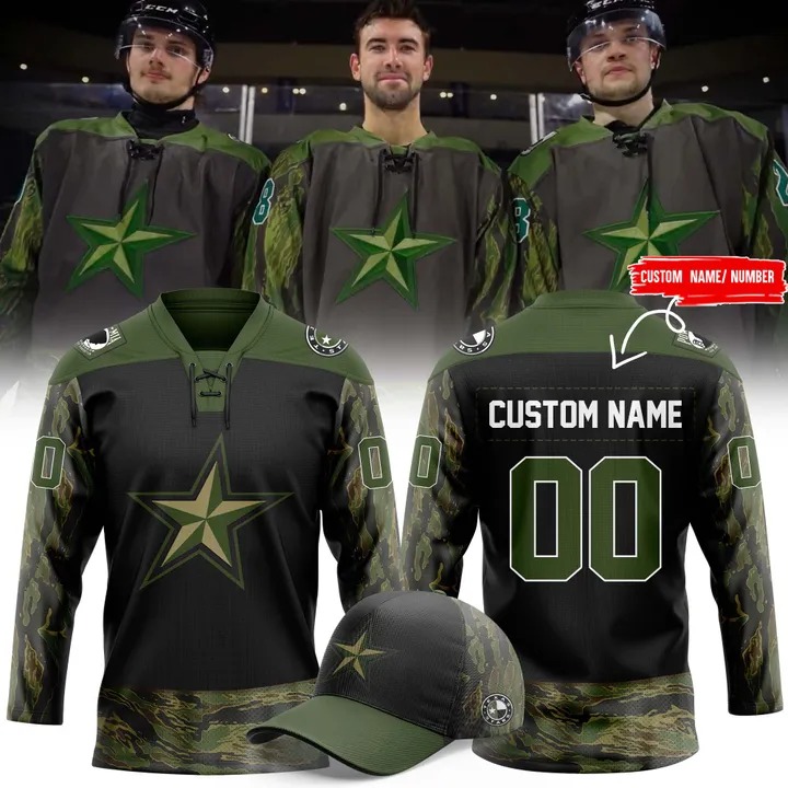 Personalized Texas Stars 2025 Military Appreciation Jerseys Texas Stars Merch Best Gift For Hockey Fans