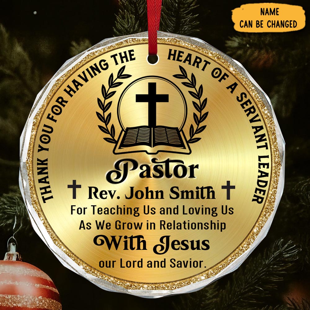 Personalized Thank You Pastor Christmas Ornament Xmas Decor In Memory Ornaments