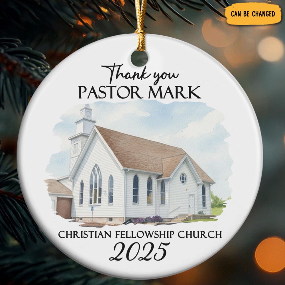 Personalized Thank You Pastor Memorial Christmas Ornament Xmas Gifts For Father