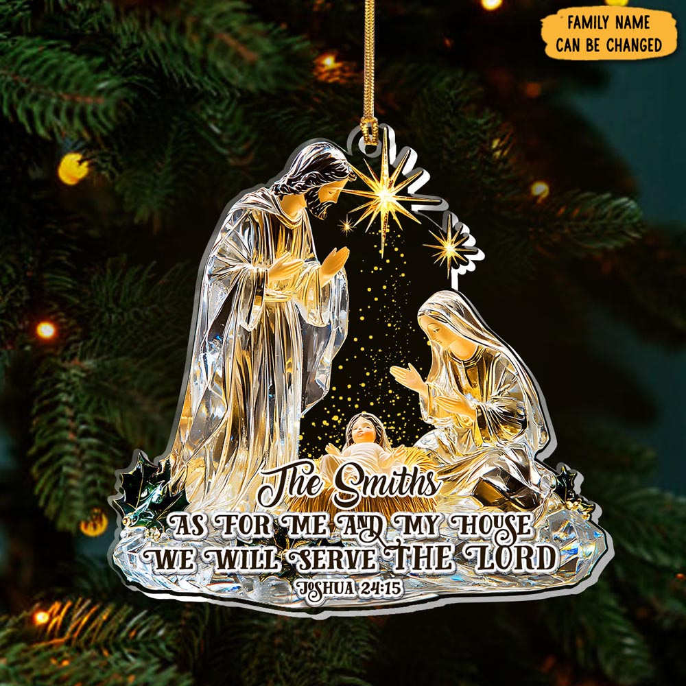 Personalized The Birth Of Jesus Christmas Ornament Xmas Decor Christian Christmas Gifts