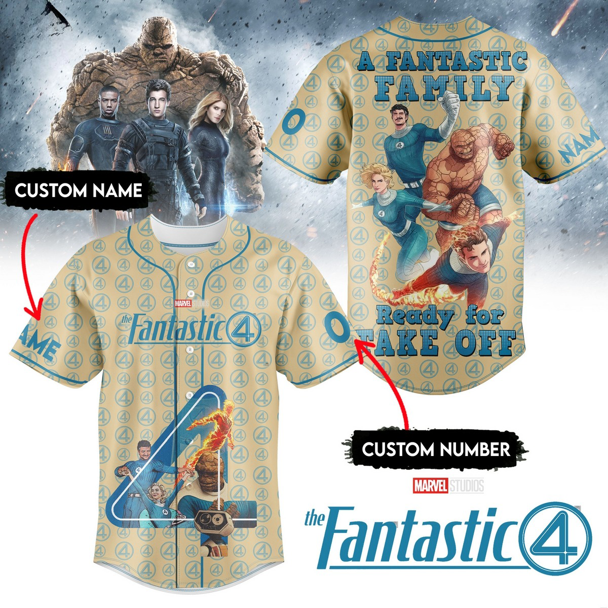 Personalized The Fantastic Four First Ready For Take Off Baseball Jersey Best Gifts For Movie Fan Lovers