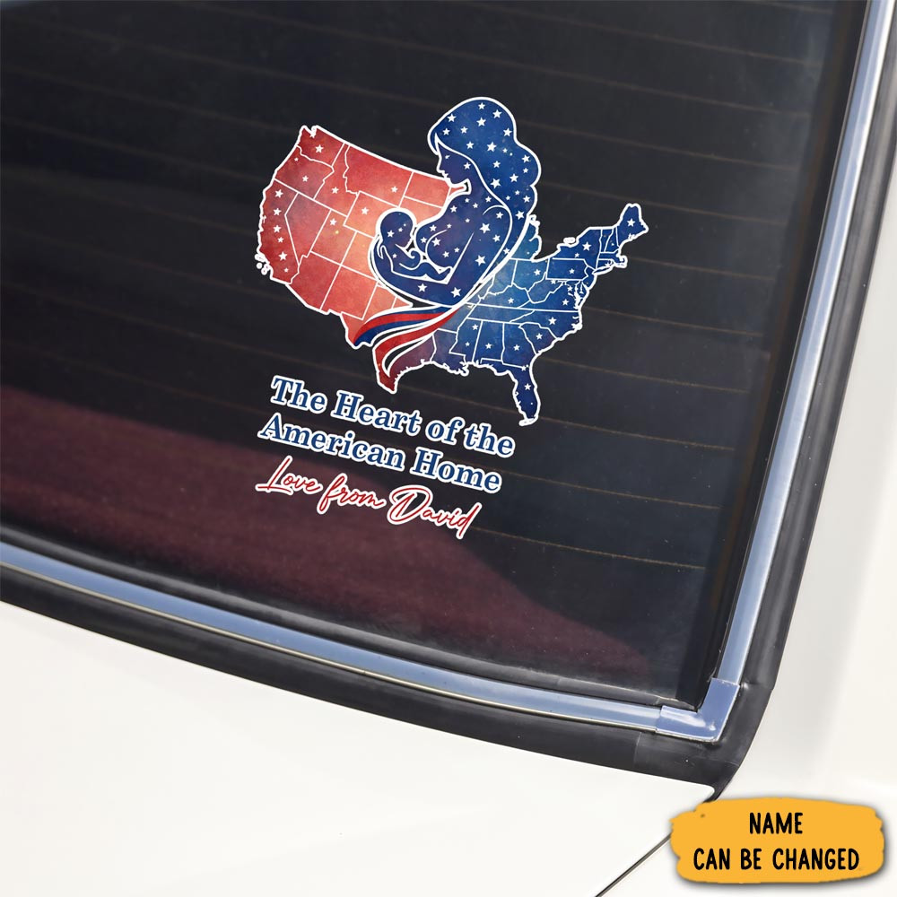 Personalized The Heart Of The American Home Car Window Decal Patriotic Decorations