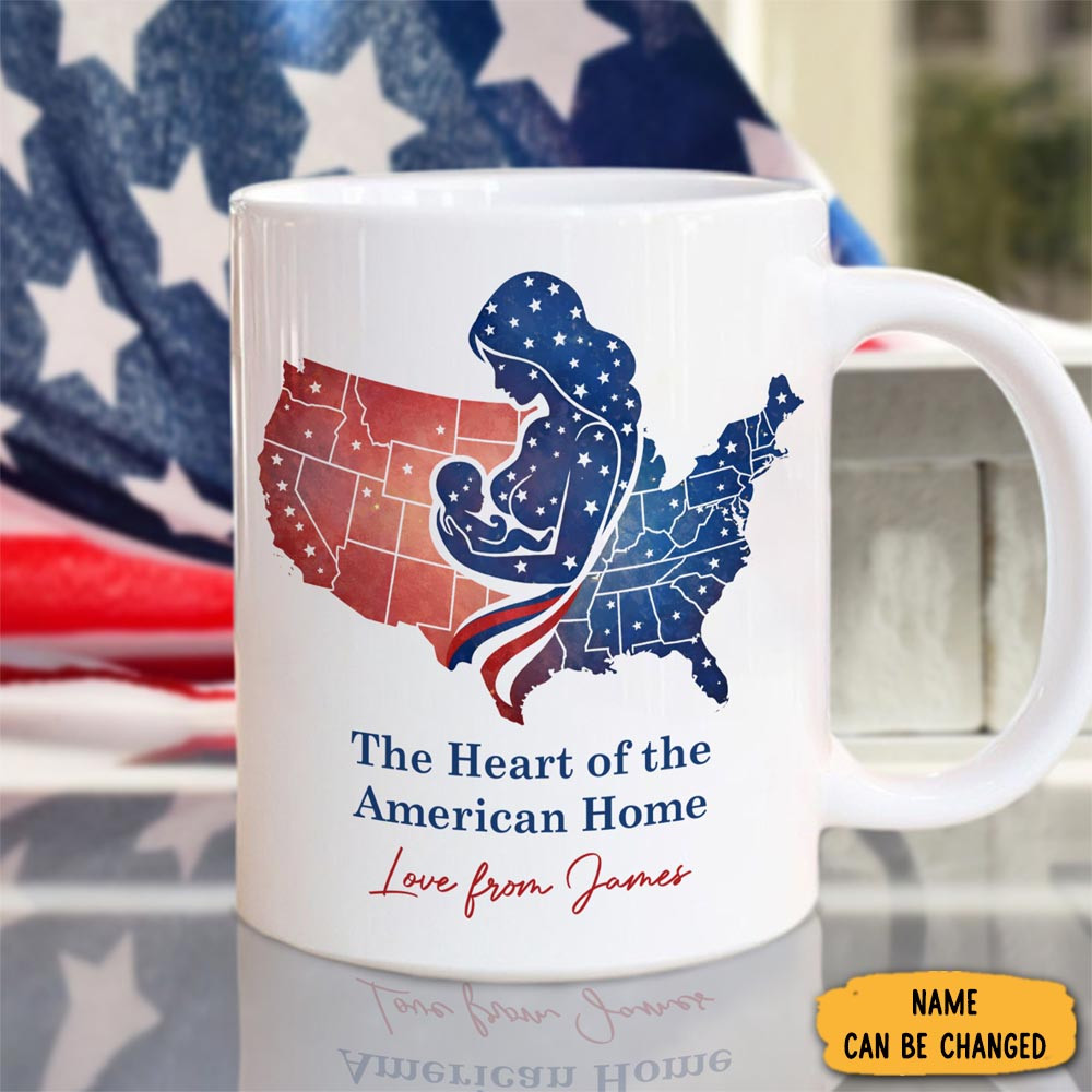 Personalized The Heart Of The American Home White Mug Gift Ideas For Husband