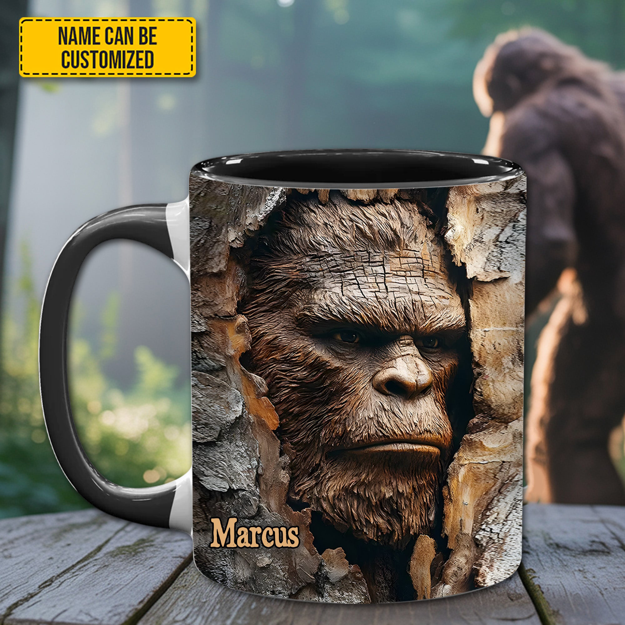 Personalized The Hider Bigfoot Mug Wildlife Coffee Mug Christmas Gifts For Bigfoot Lovers