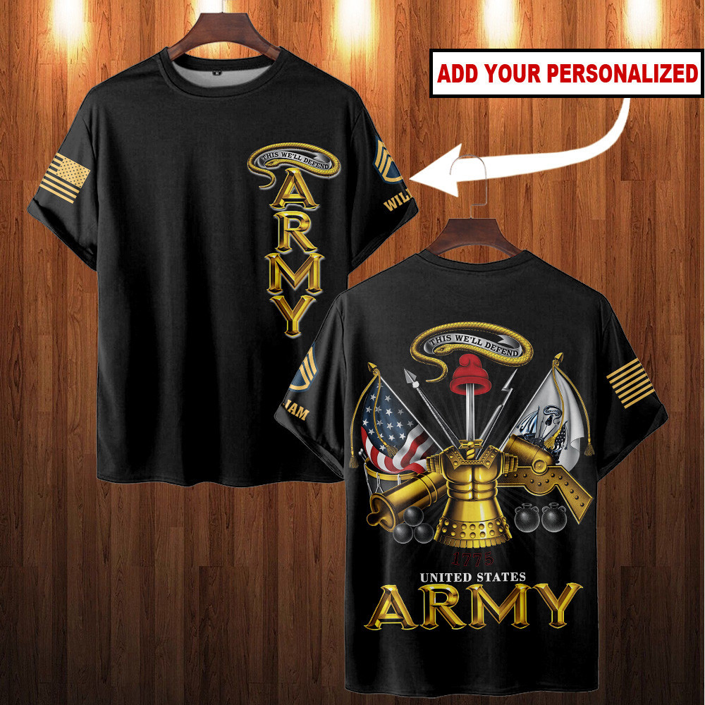 Personalized This We'll Defend Army Shirt Military T-Shirt Gifts For Veterans