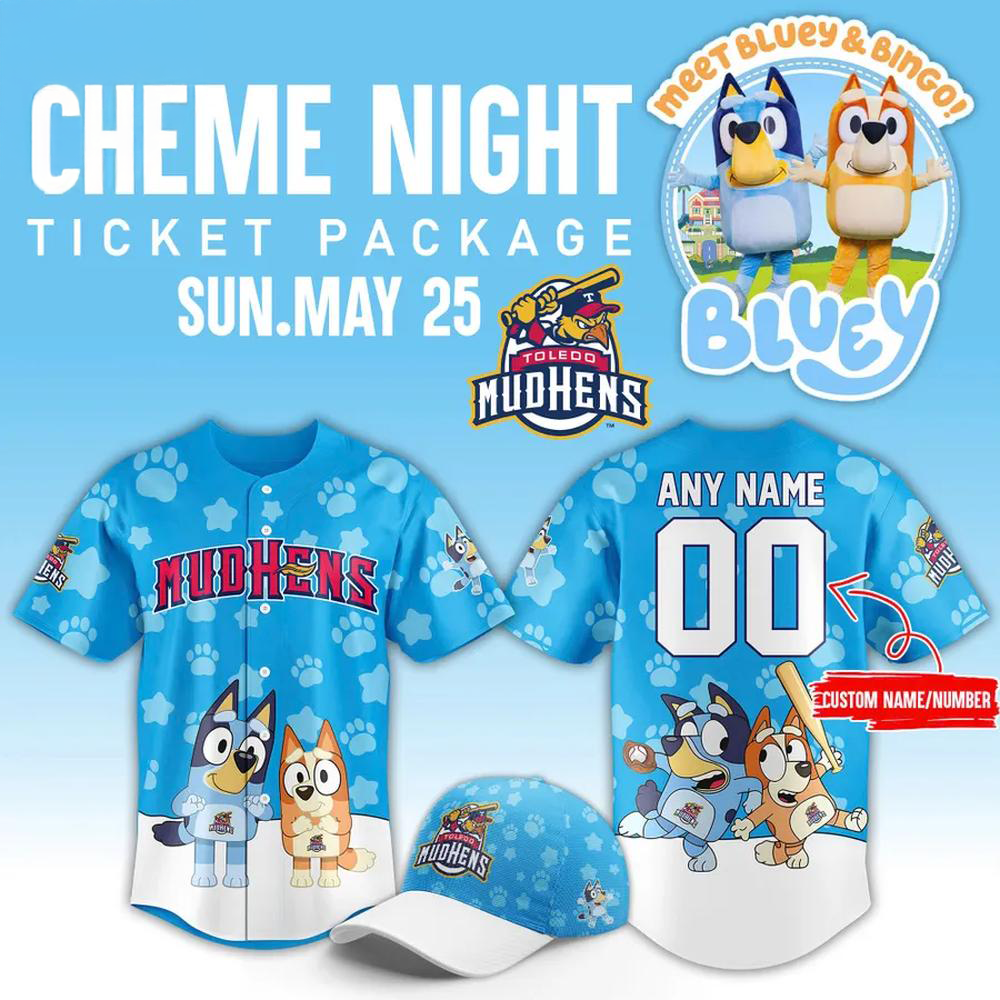Personalized Toledo Mud Hens Bluey Personalized Limited Edition Baseball Jersey Toledo Mud Hens Merch Best Gift For Baseball Lover