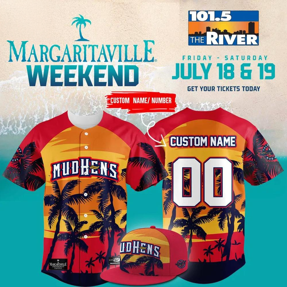 Personalized Toledo Mud Hens Margaritaville Limited Edition Baseball Jersey Toledo Mud Hens Merch Best Baseball Father's Day Gifts
