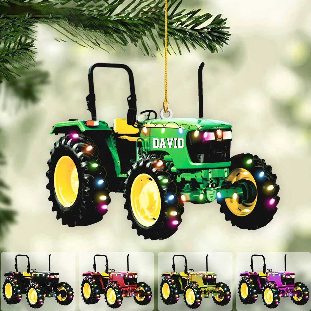 Personalized Tractor Christmas Ornament Version 3 for Farmer Gift for Dad