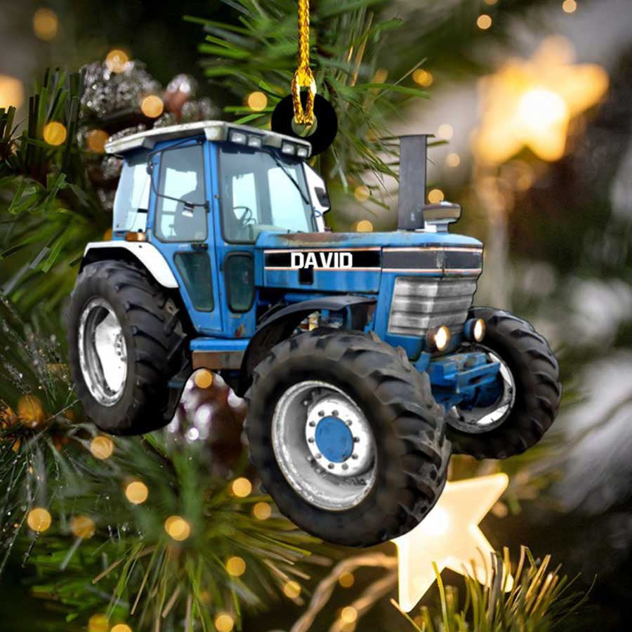 Personalized Tractor Ornament Custom Shaped Acrylic Ornament for Farmer Tractor Driver