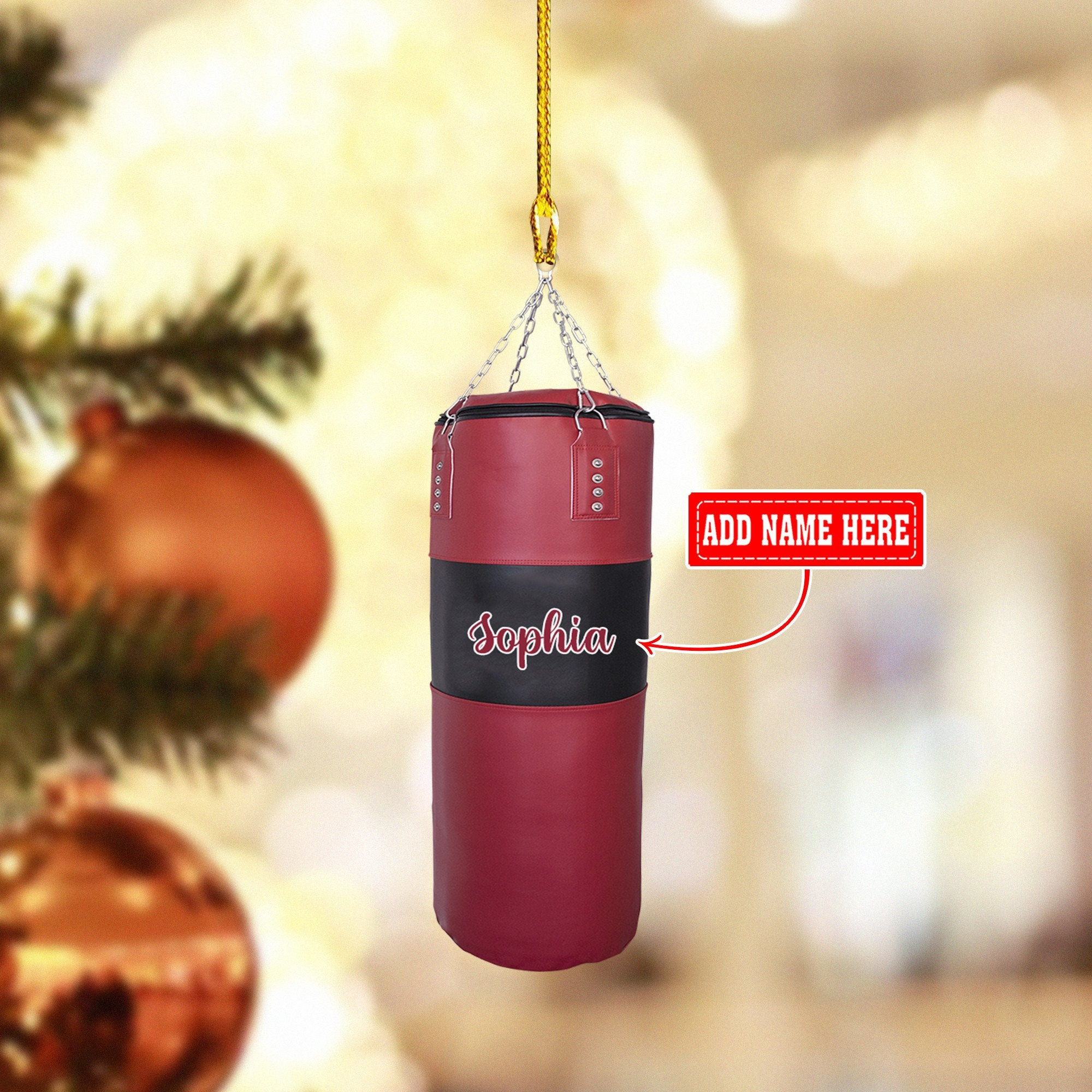 Personalized Training Bags Boxing Christmas Ornaments 2D Flat Ornament Boxing