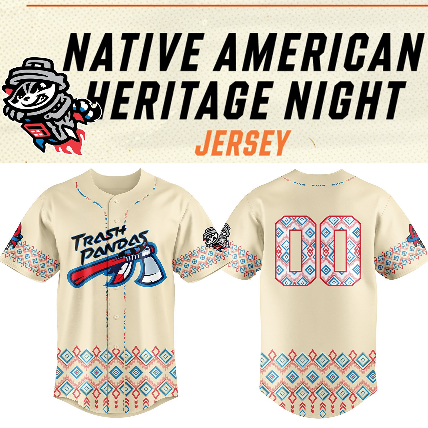 Personalized Trash Pandas 2025 Native American Heritage Night Jersey Idea Gift