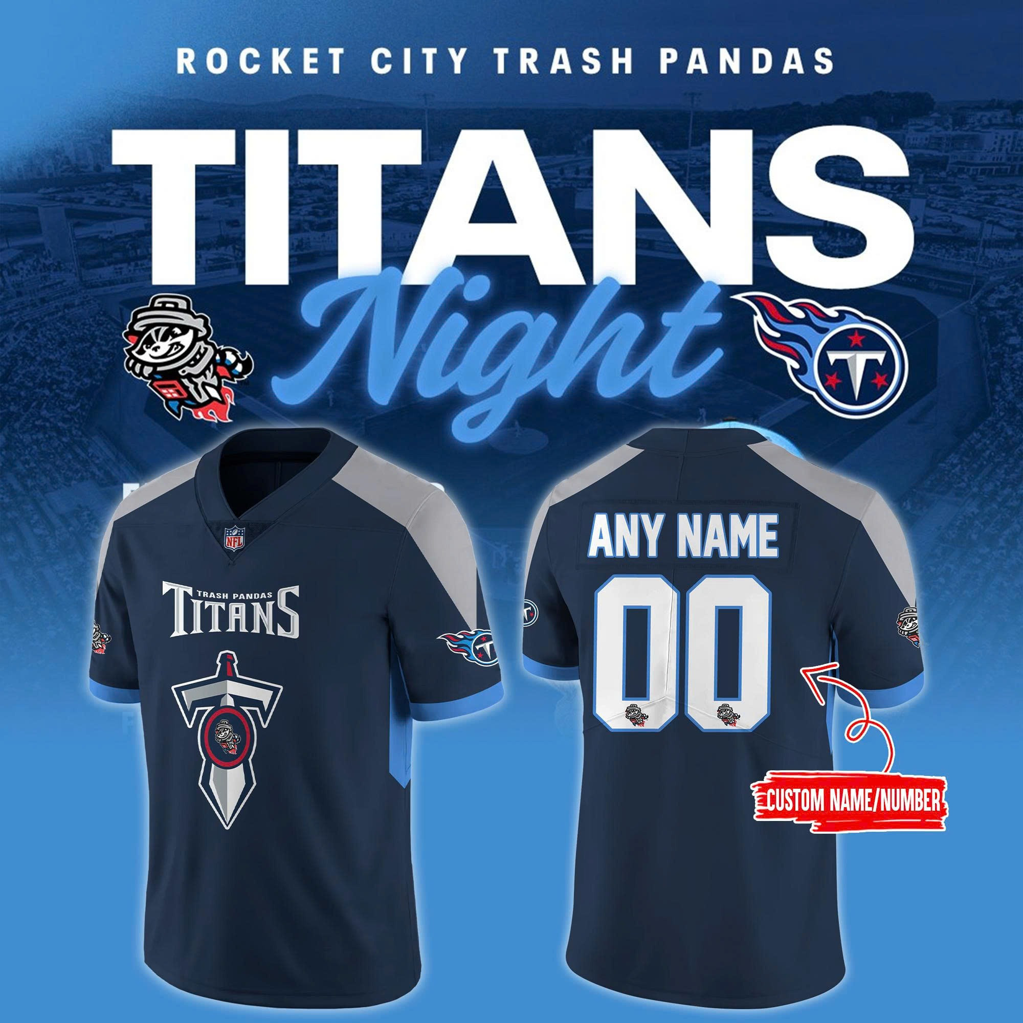 Personalized Trash Pandas x Tennessee Titans Night Football Jersey Gift For Fans