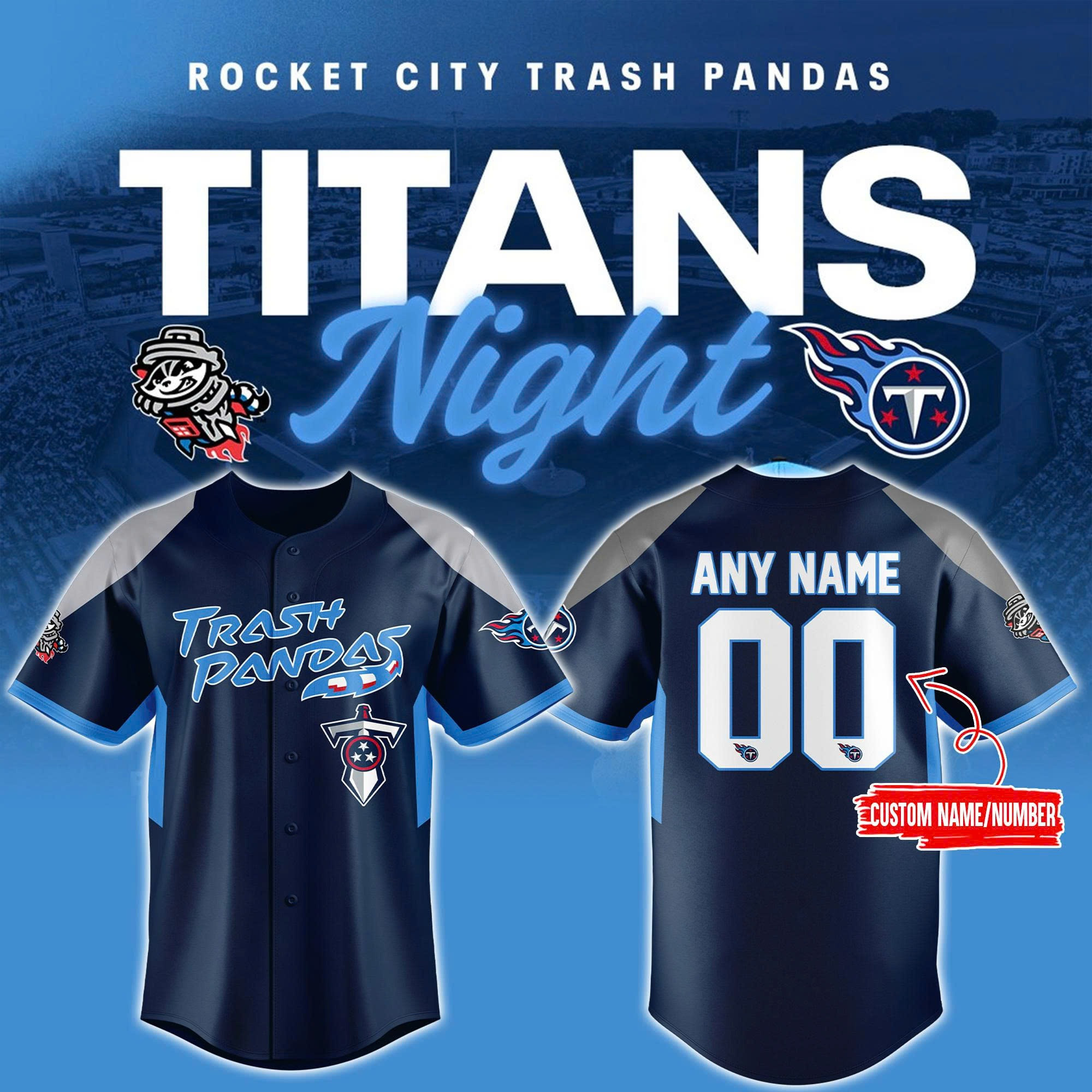 Personalized Trash Pandas x Tennessee Titans Night Jersey Best Gift For Fans