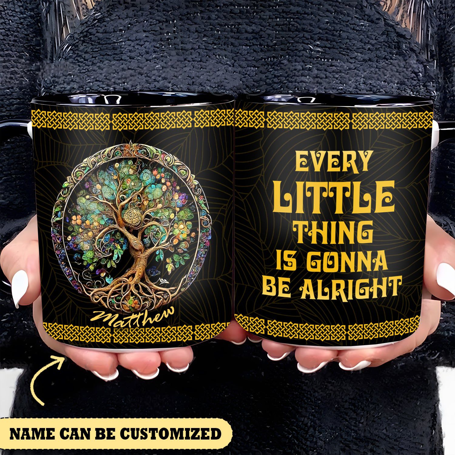 Personalized Tree Of Life Every Little Thing Is Gonna Be Alright Mug Hippie Mug Gift Ideas