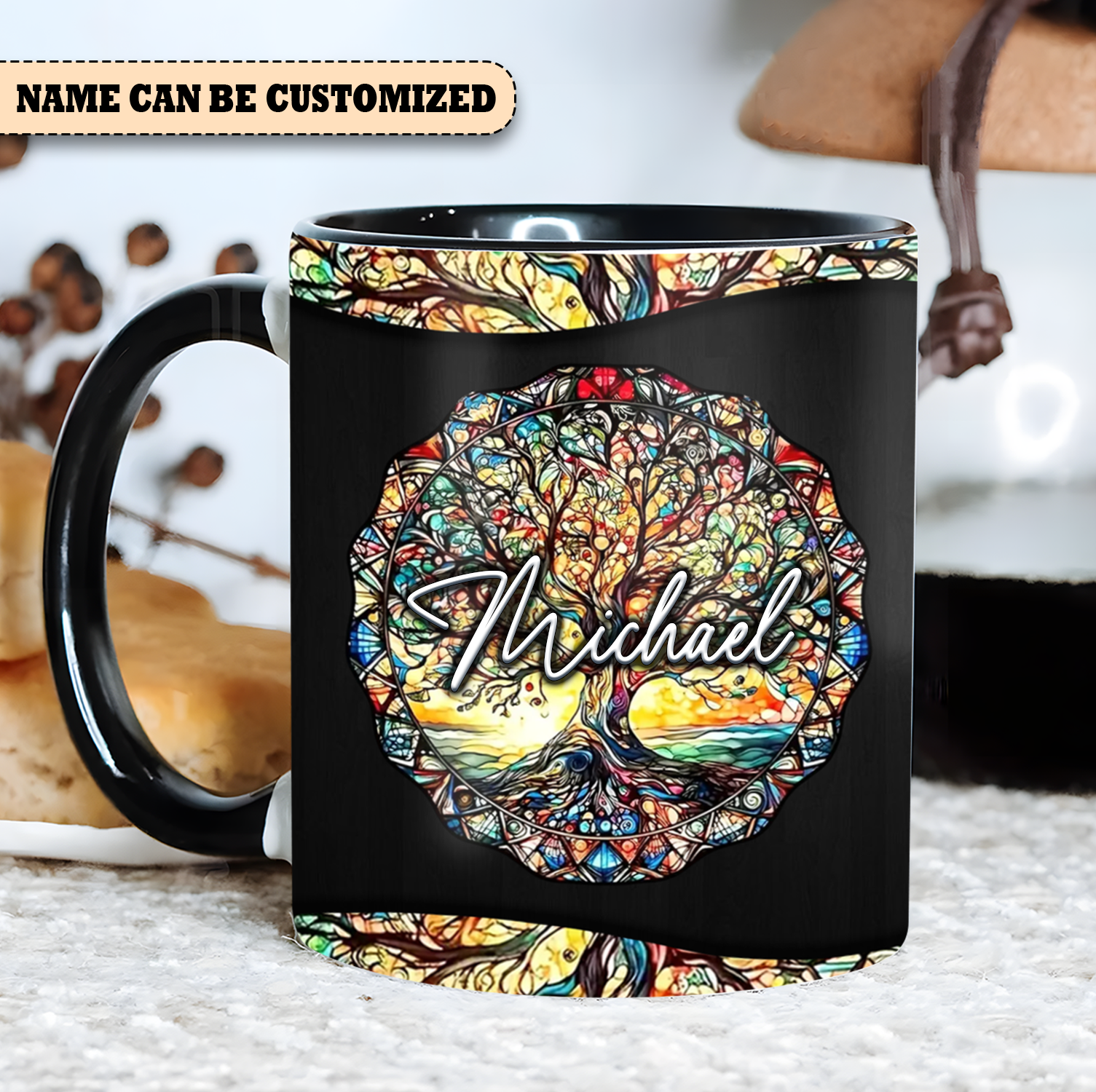 Personalized Tree Of Life Hippie Mug Peaceful Design Coffee Mug Best Gifts For Mom