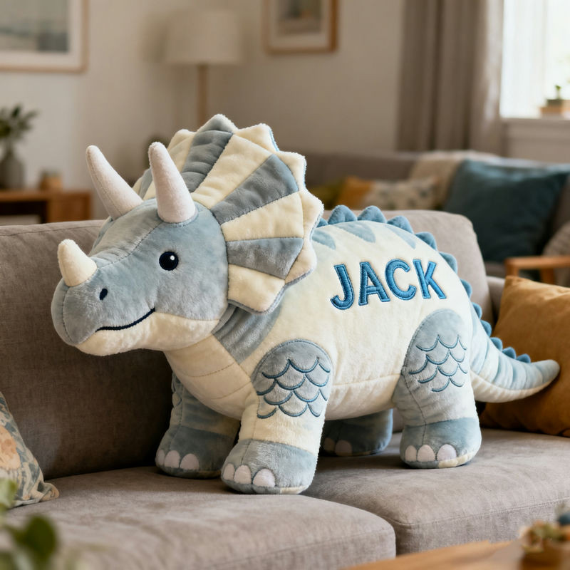 Personalized Triceratops Dinosaur Pillow Home Decor Dinosaur Christmas Gifts