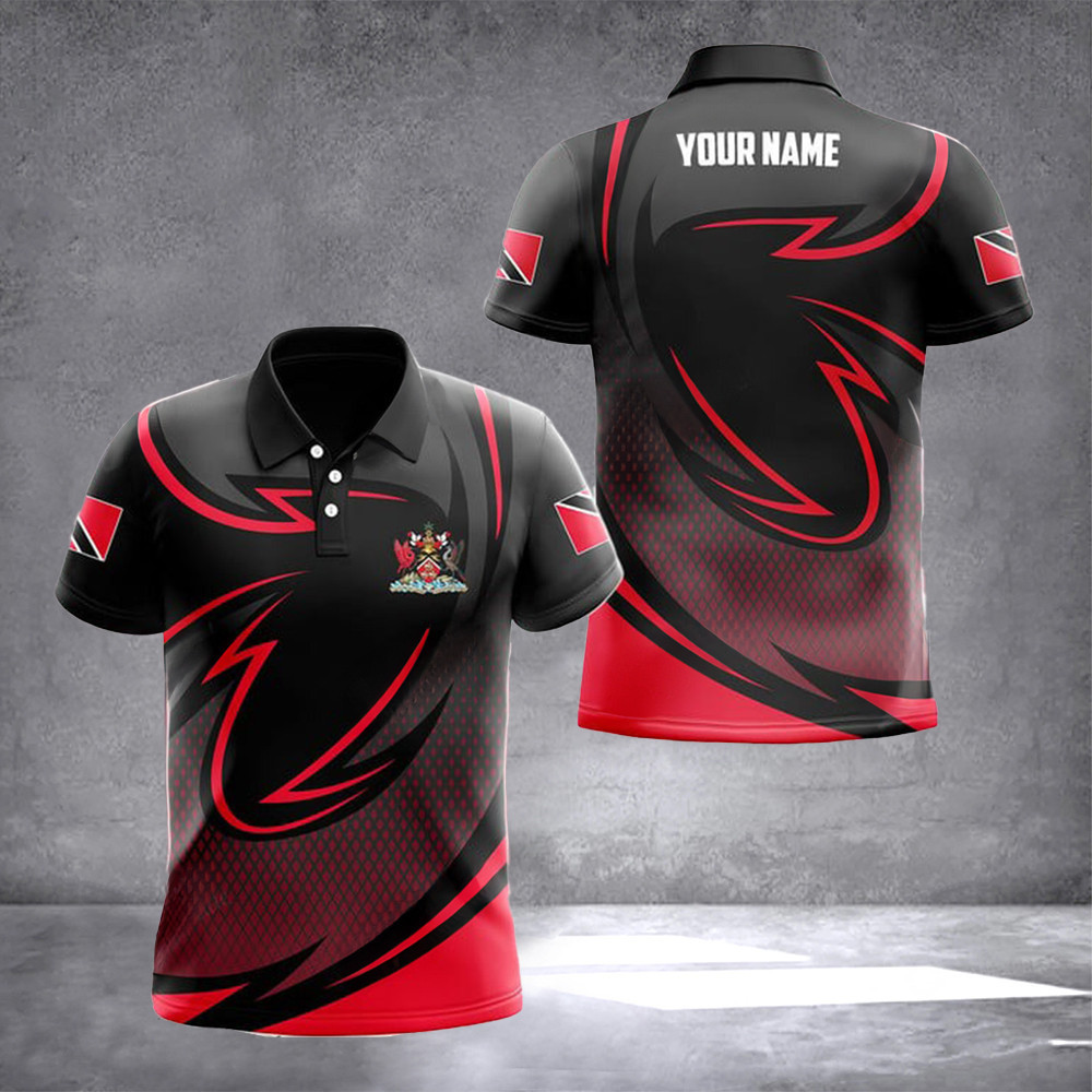 Personalized Trinidad And Tobago Coat Of Arms Polo Shirt Crest Emblem Clothing