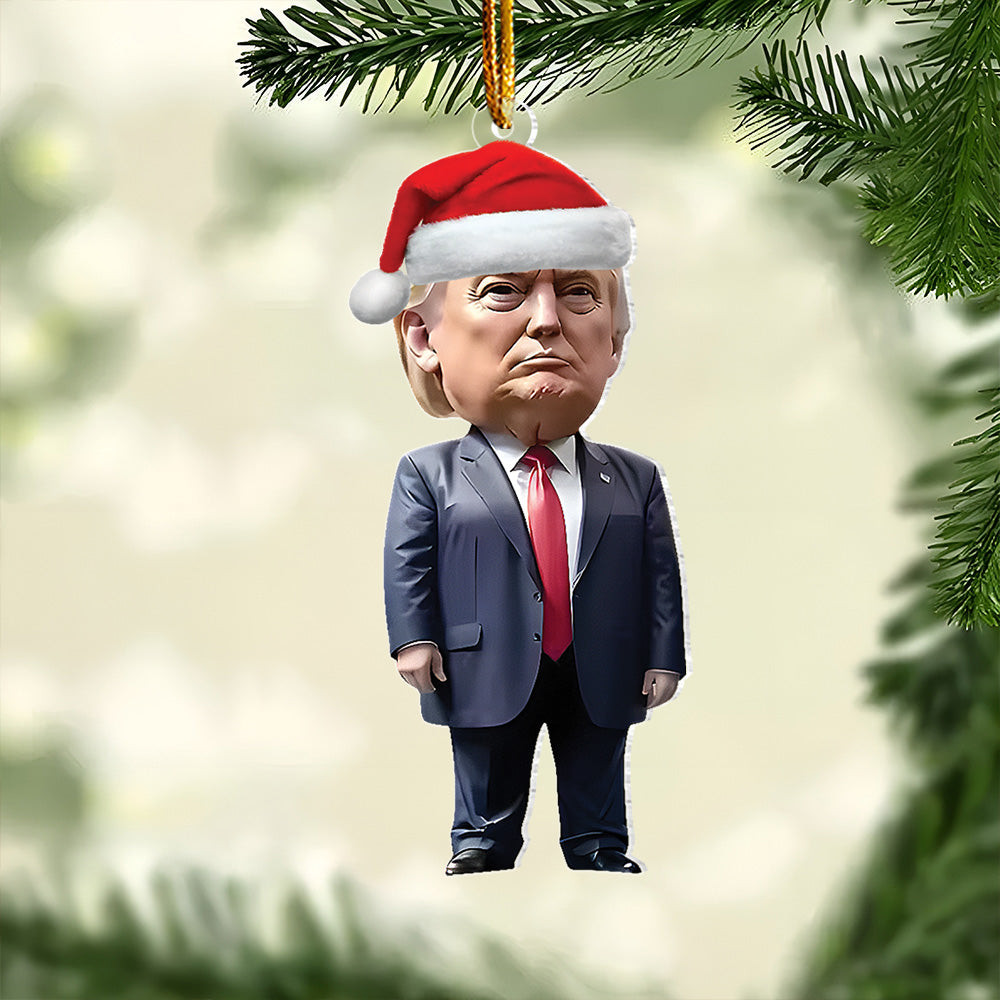 Personalized Trmp Cartoon Christmas Ornament Holiday Decor Funny Secret Santa Gifts