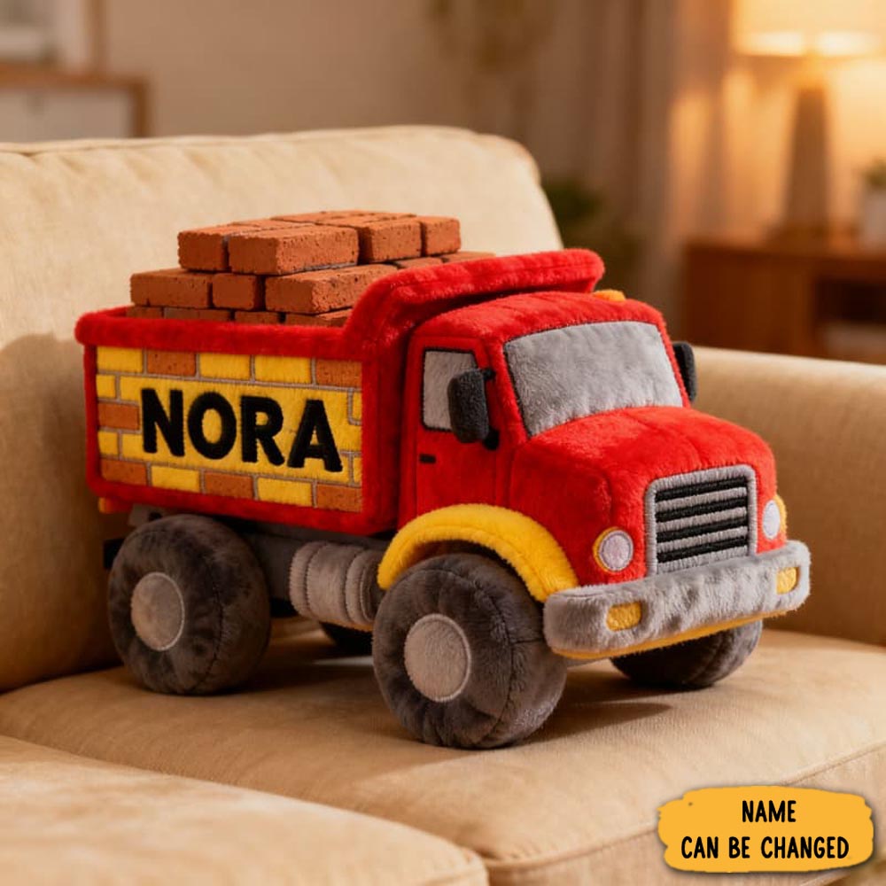Personalized Truck Pillow Construction Themed Sofa Decor Unique Gifts For Him