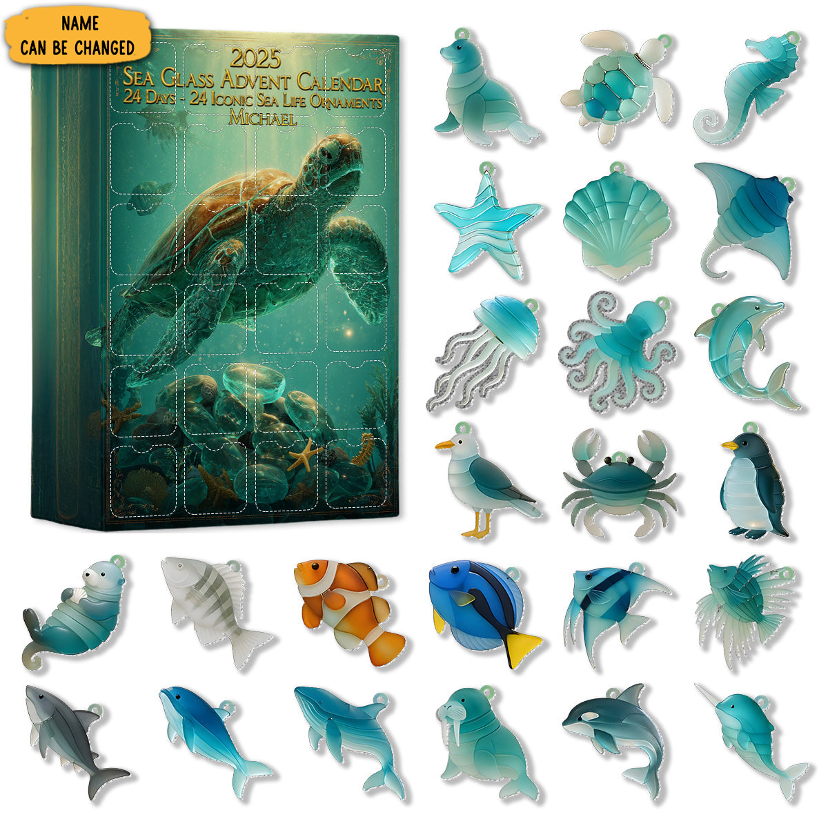 Personalized Turtle Beach Lovers Advent Calendar 24 Day Advent Calendar Christmas Gift Ideas