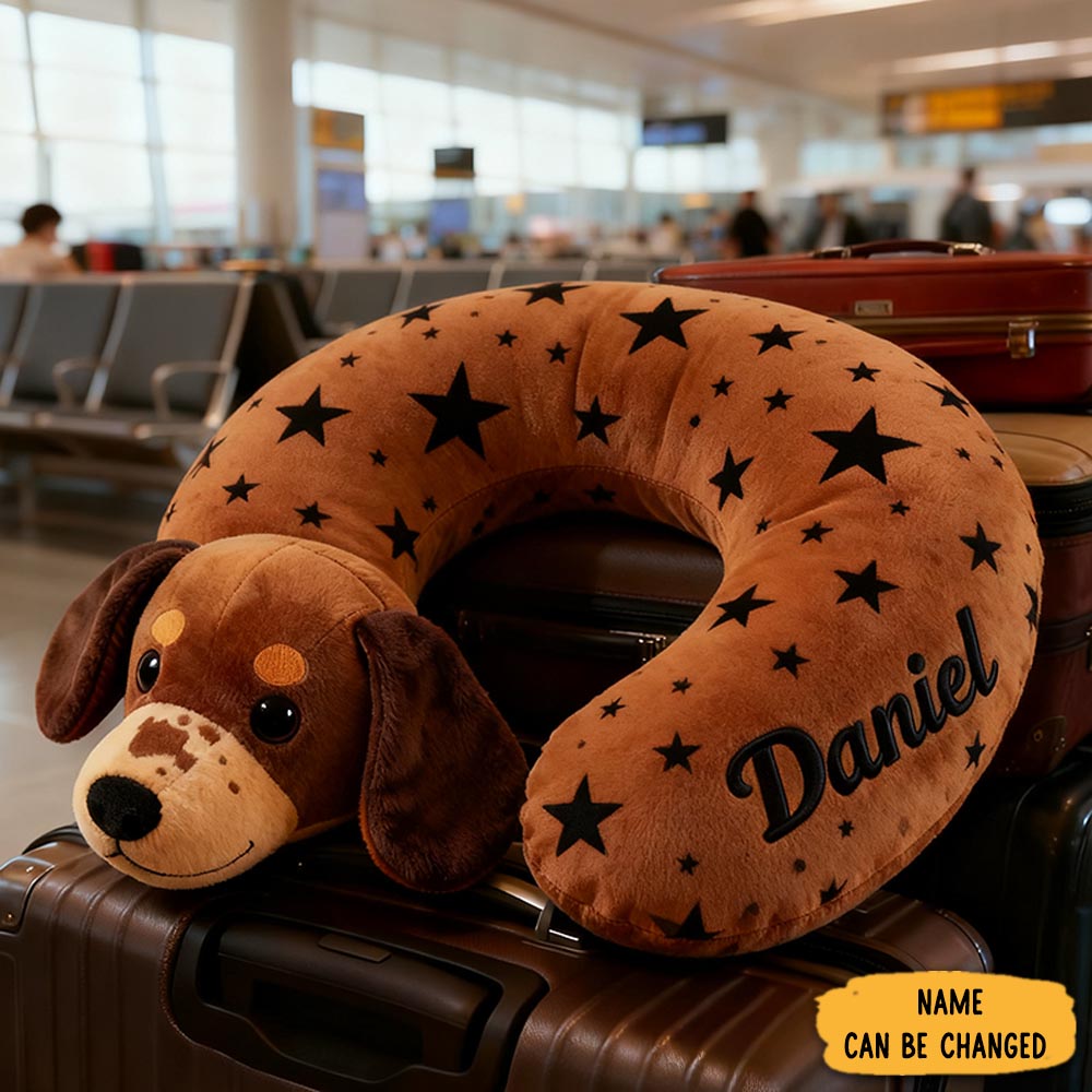 Personalized U Shaped Dachshund Dog Pillow Animal Themed Sofa Decor Dog Lover Gifts