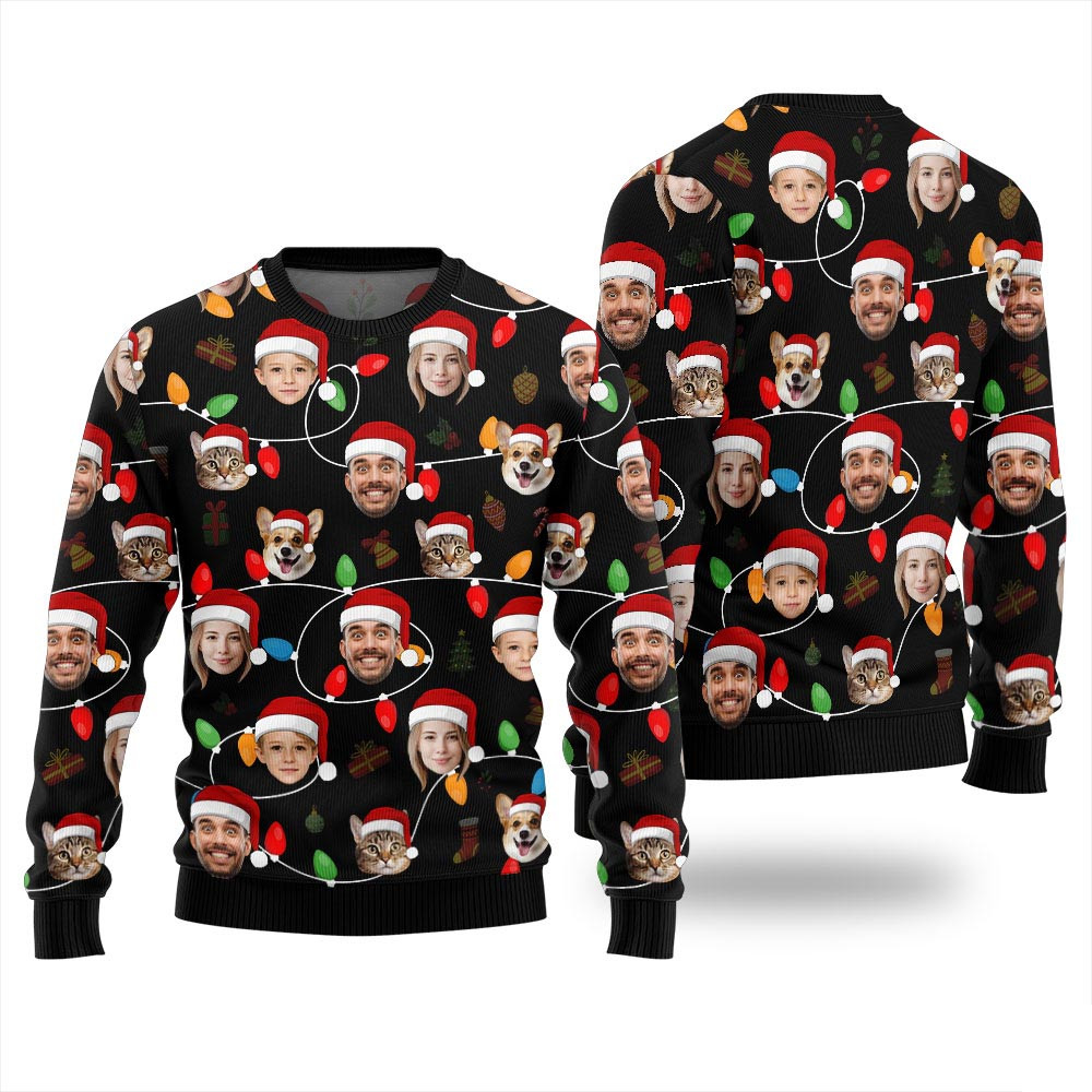 Personalized Ugly Sweater With Face Funny Ugly Christmas Sweater