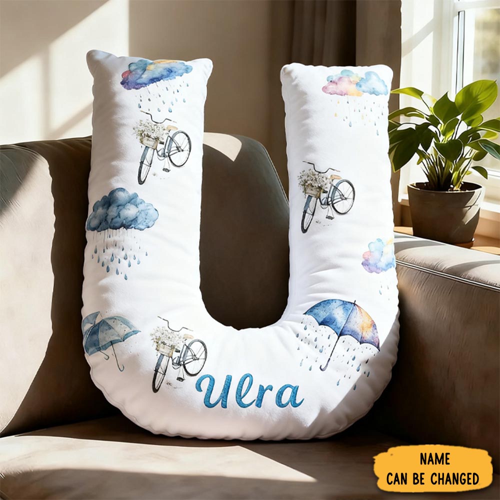 Personalized Umbrella Raining Letter Pillow Funny Letter Pillow Sofa Accent Gifts For Girlfriend