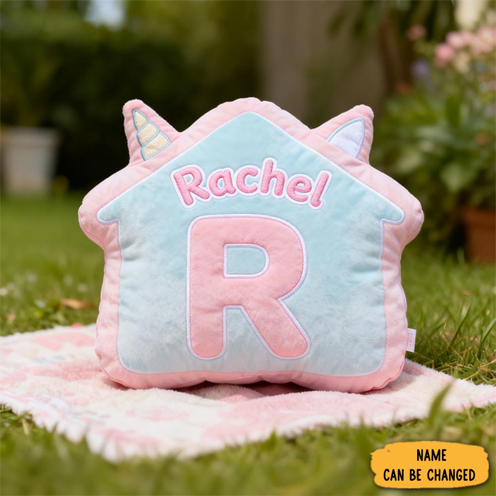 Personalized Unicorn Pillow House Shaped Sofa Accent Christmas Gifts For Unicorn Lovers