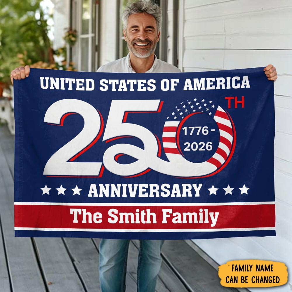 Personalized United States Of America 1776 2026 250th Anniversary USA Flag Patriotic Gift For Family