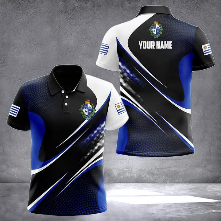 Personalized Uruguay Coat Of Arm Polo Shirt Coat Of Arms Of Uruguay Flag Clothing